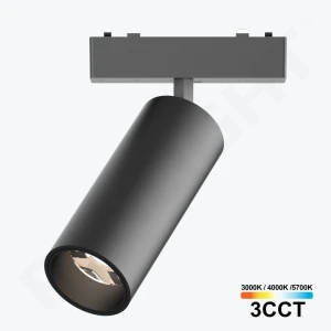 Proiector LED 3CCT 18W 24° Negru, șină magn Ultra Slim 48V, Orientabil, PL-18MTF3CCT-BK PANLIGHT