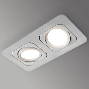 Встраиваемый светильник 2xGU10 квадратный белый 180x90x30mm IP20 PL-235042W