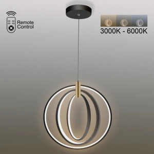 Светодиодная люстра 36W 2700Lm 3000K/4000K/6000K черная PL-21154B
