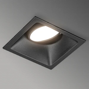 Встраиваемый светильник GU10 квадратный черный 93x93x43mm IP20 PL-23595B