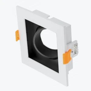 Встраиваемый светильник GU10 квадратный черный 100x100x40mm IP20 PL-23576WB