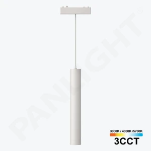 Светильник подвесной 6 W 3CCT, 24° белый на магнит., трек 48V Ultra Slim 30*300mm, PL-6MTP3CCT-WH-thumb-1
