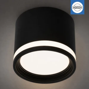 Спот накладной и встр. GX53 круглый черный 83x70mm IP20 PL-24450B
