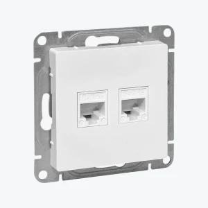 Розетка 2xRJ45 Cat.5e, компьютерная 2 модуля Epica белая UP1-SOW-2RJ45-5