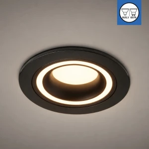 Spot încorp rotund, negru GU10/GU5.3 92x25mm IP20 PL-23422B