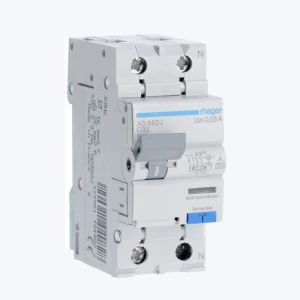 Întreruptor diferențial Hager 1P+N 32A/30mA C 6kA tipA 2M AD982J