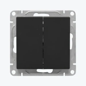 Переключатель 2-кл IP20 крестовой черный Epica 10А UP1-SWB-22