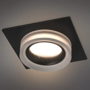 Spot incorporat GU10 patrat negru 92x92x43mm IP20 PL-23423B