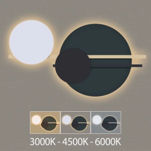Светодиодный настенный светильник 28W 2100Lm 3000K/4500K/6000K черный золотой PL-22409BG