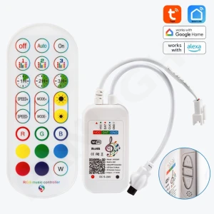 Controler LED RGBIC 18A 5-24 V Tuya Wifi Smart cu telecomandă touch RF, IP20
