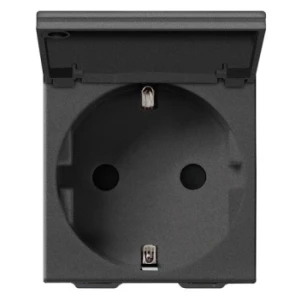 09208.C.CM Priză cu capac 2P+E 16A 2M Vimar Neve carbon matt